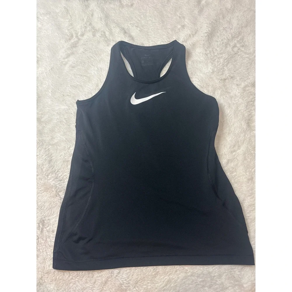 Nike Tank Top Kids Medium Black Excellent Dri-FIT Racerback Athletic Shirt
